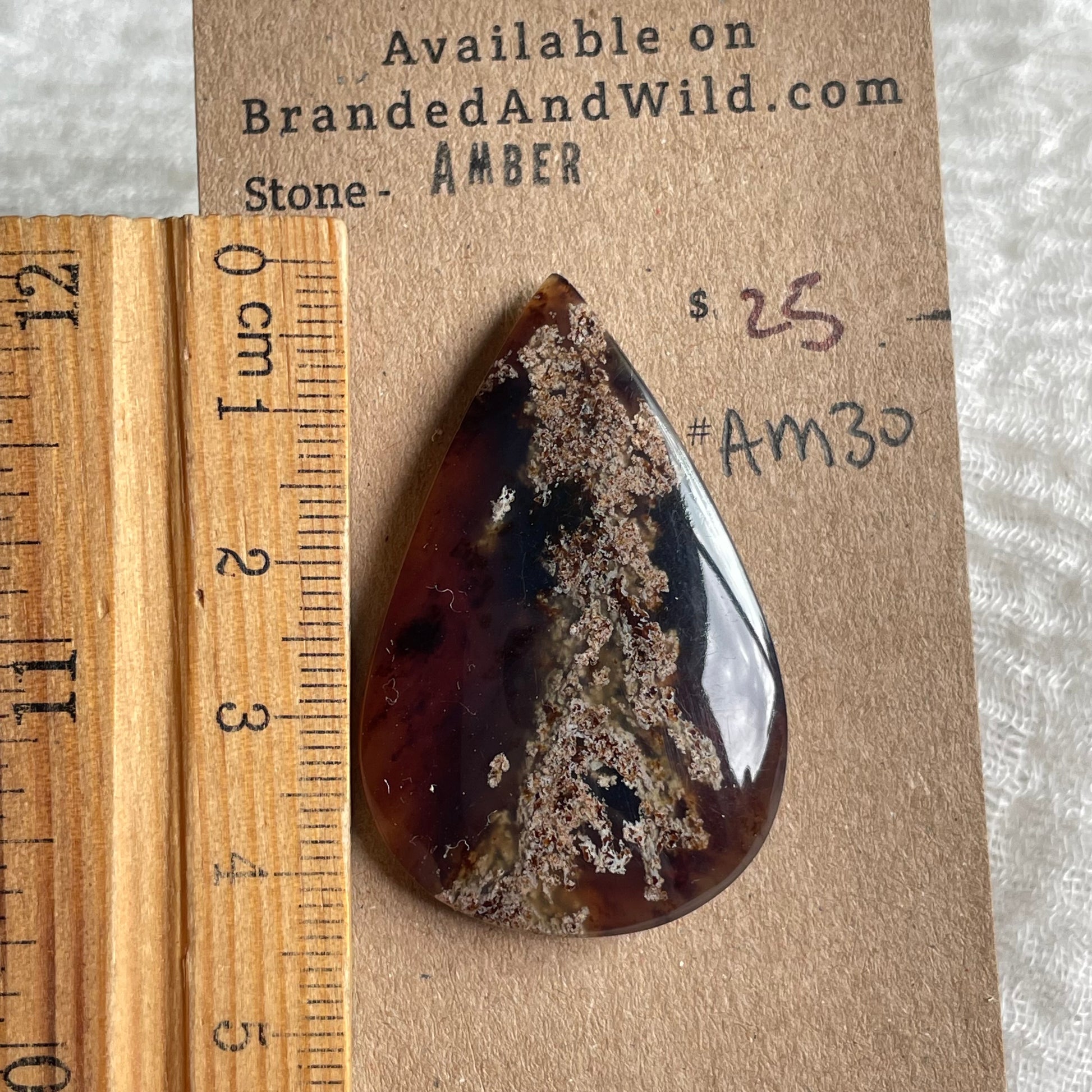 Amber Cabochon AM30 B7795BE2-1B97-4E98-9D0F-4CB195BE3F61 Brandedandwild.com