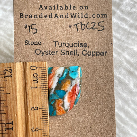 Turquoise, Oystershell, Copper Cabochon - TOC25 B7B8EA14-3BDD-4EA1-BE7F-591A91C11911 Brandedandwild.com