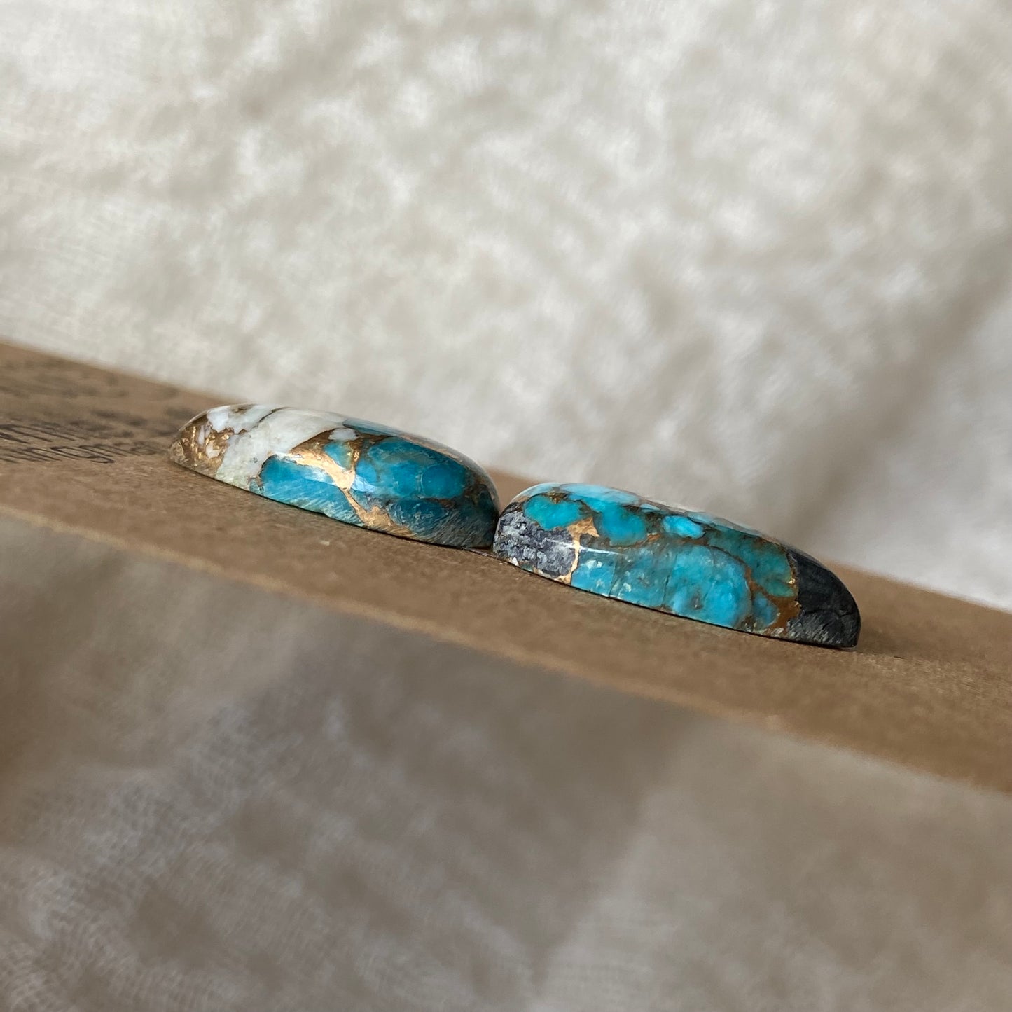 Kingman Turquoise, White Buffalo, Copper Cabochon - KWC3 B7CA9250-05E9-4DC2-A0BB-92A1CA8106DA Brandedandwild.com