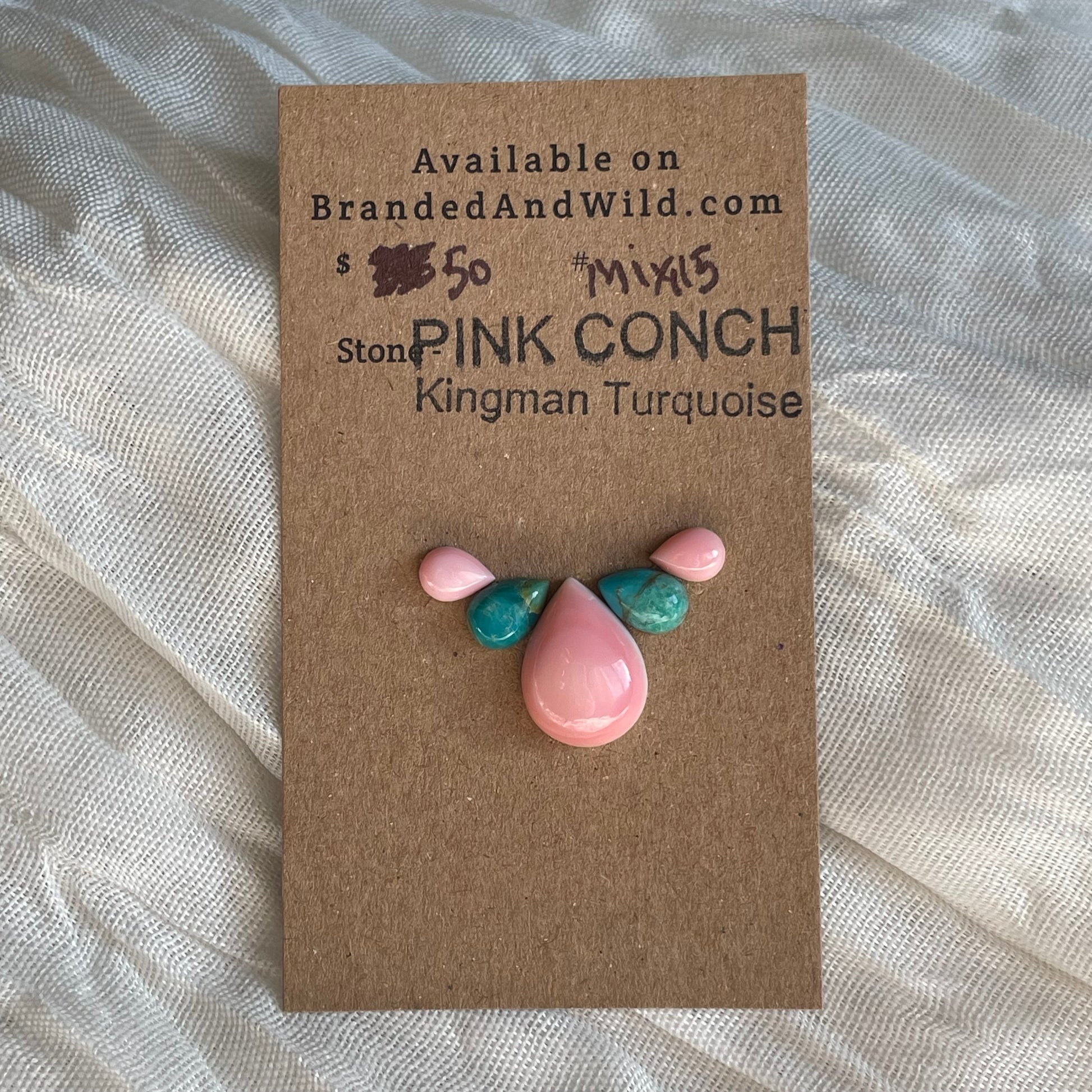 Kingman / Pink Conch Cabochon - MIX115 B7CED2EB-D214-4A2A-9763-5C27E5596CE4 Brandedandwild.com