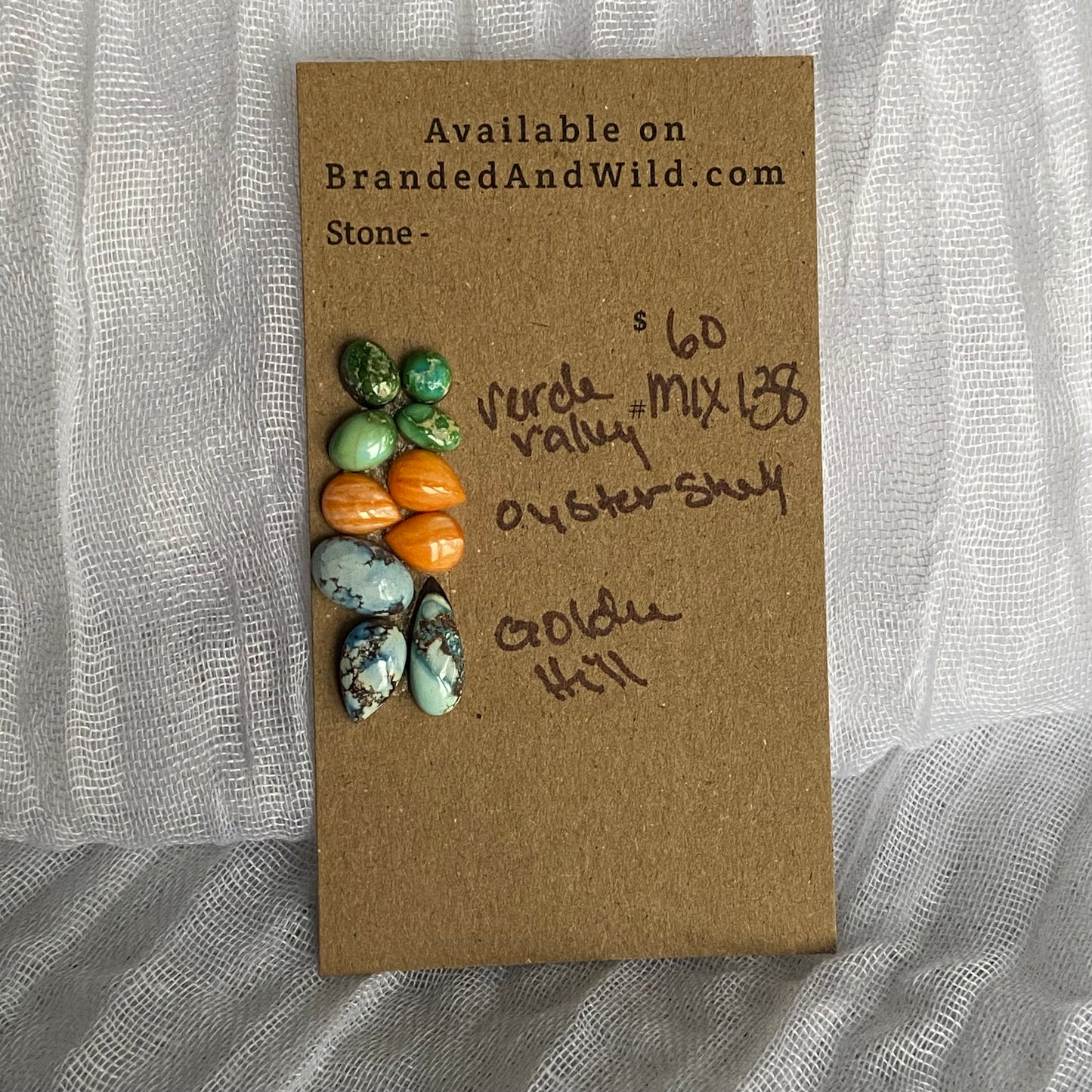 Oystershell / Verde Valley / Golden Hill Cabochon - MIX138