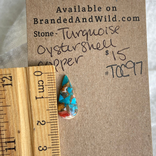 Turquoise, Oystershell, Copper Cabochon - TOC97