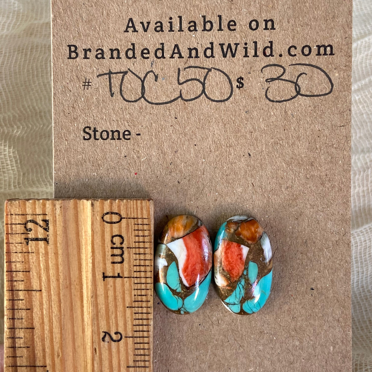 Turquoise, Oyster Shell, Copper Cabochon - TOC50 B81FFD14-0120-4A90-BA79-4FBD1472E828 Brandedandwild.com