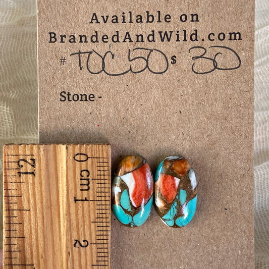 Turquoise, Oyster Shell, Copper Cabochon - TOC50 B81FFD14-0120-4A90-BA79-4FBD1472E828 Brandedandwild.com