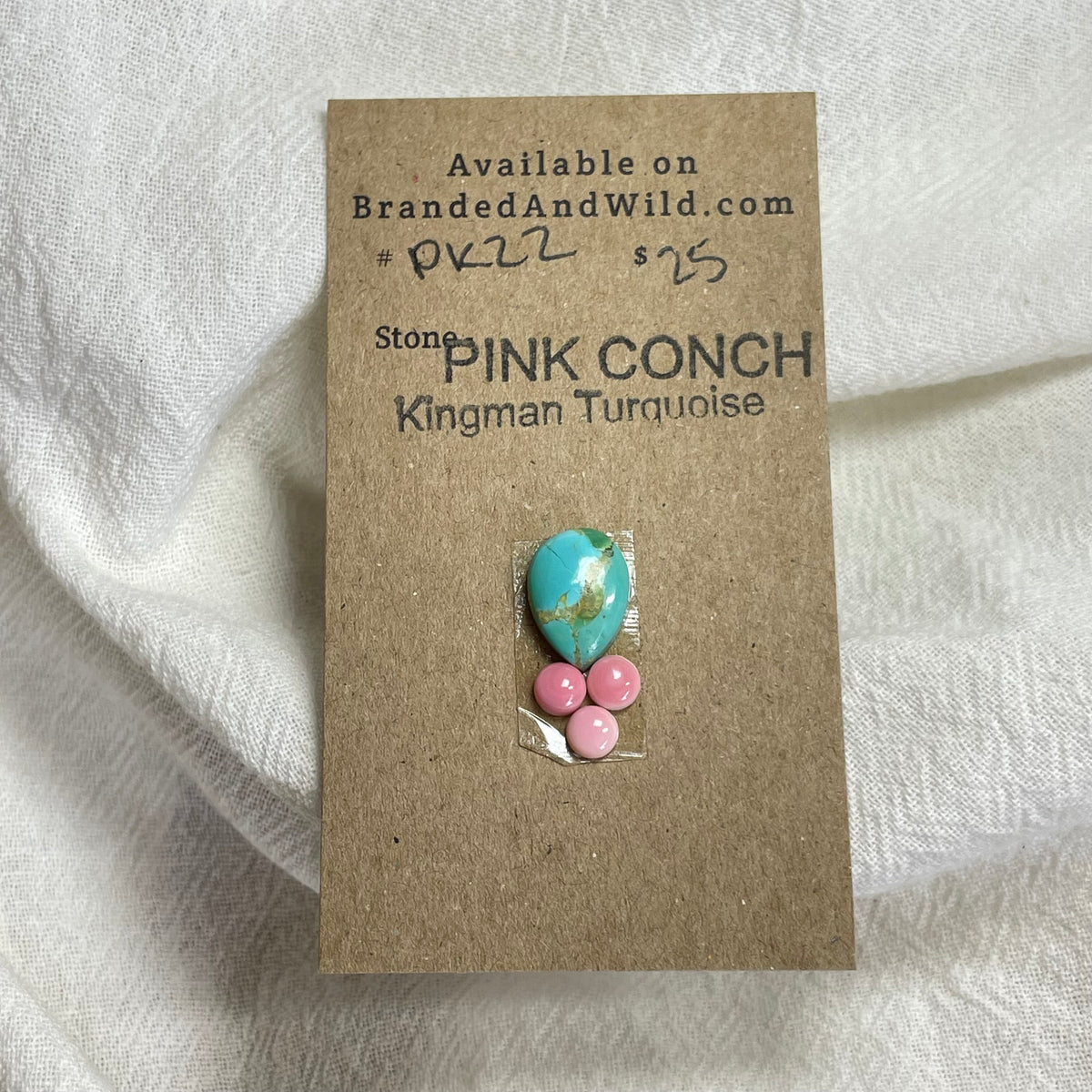 Pink Conch / Kingman Turquoise Cabochon - PK22 B864BFB3-36FE-40FF-A640-9D16154C6615 Brandedandwild.com