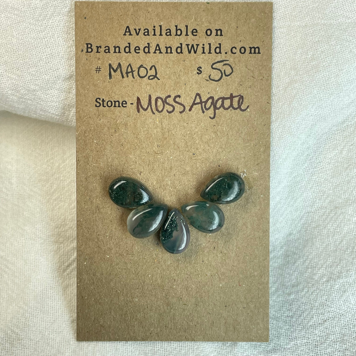 Moss Agate Cabochon - MA02 B86C9A9B-BA11-4EA7-BE8E-D2FDB5D449F2 Brandedandwild.com