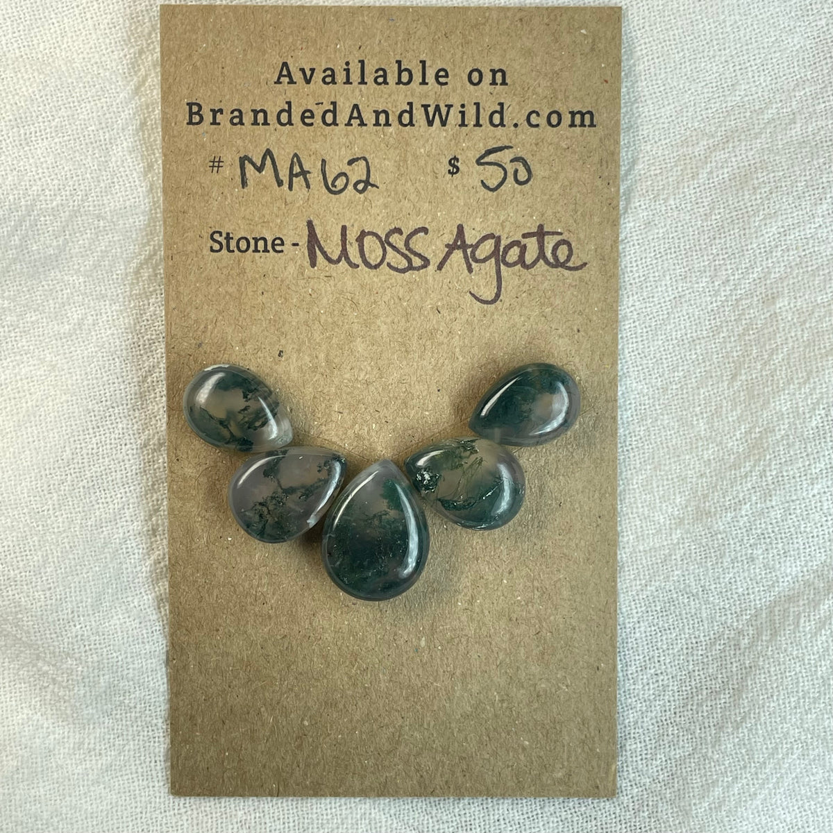 Moss Agate Cabochon - MA62 B8864358-9114-4245-AB29-C274058CC69A Brandedandwild.com