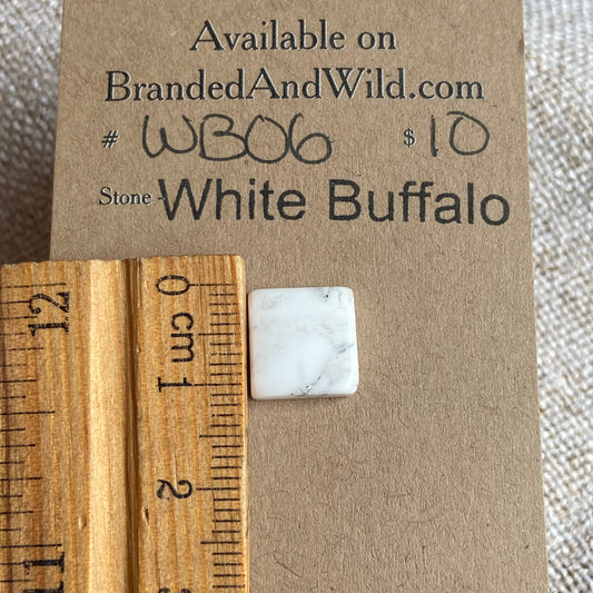 White Buffalo Cabochon - WB06 B8B6D0E9-BE52-4FDE-B88B-3F7978804970 Brandedandwild.com