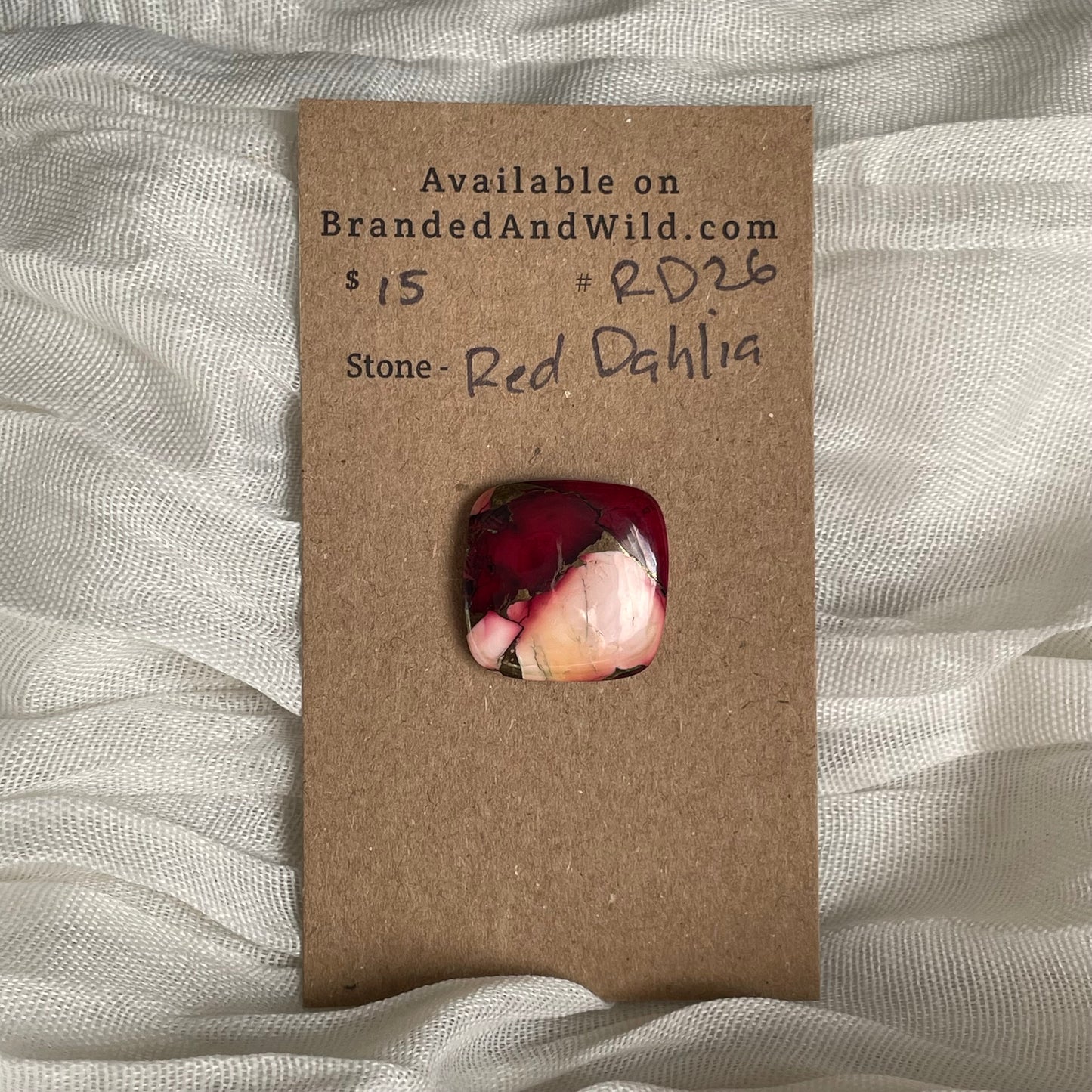 Red Dahlia Cabochon - RD26 B8B97FAF-4AB0-448B-B2B7-61FFE9491076 Brandedandwild.com