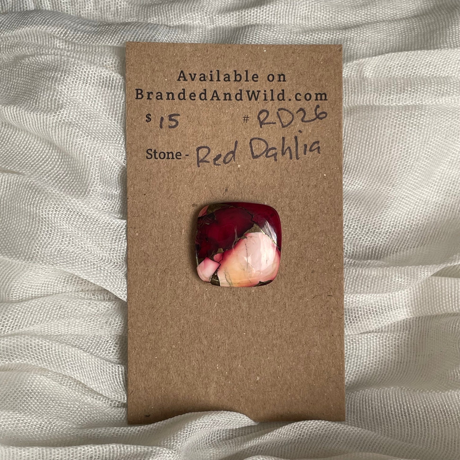 Red Dahlia Cabochon - RD26 B8B97FAF-4AB0-448B-B2B7-61FFE9491076 Brandedandwild.com