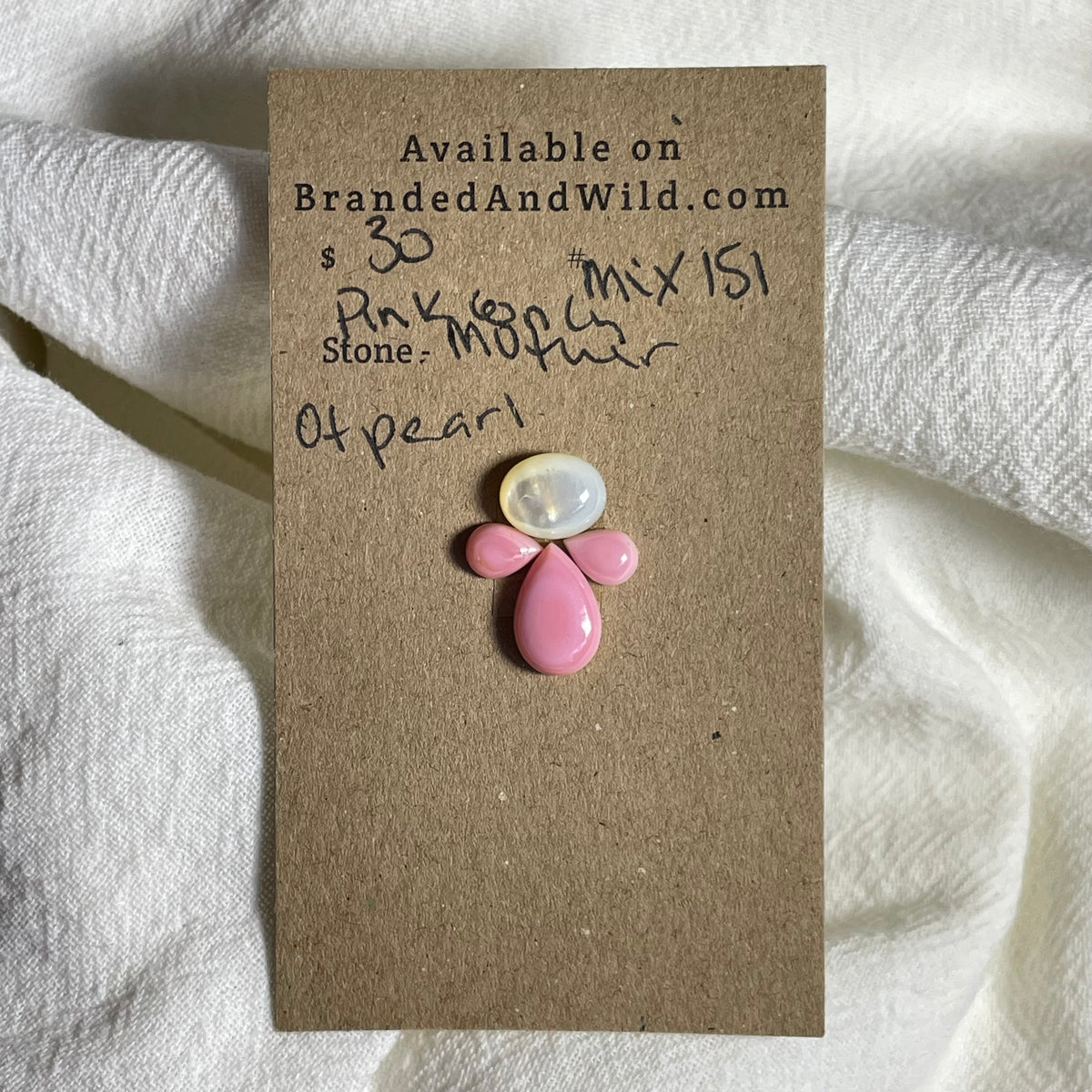 Pink Conch / Kingman Turquoise Cabochon - MIX151