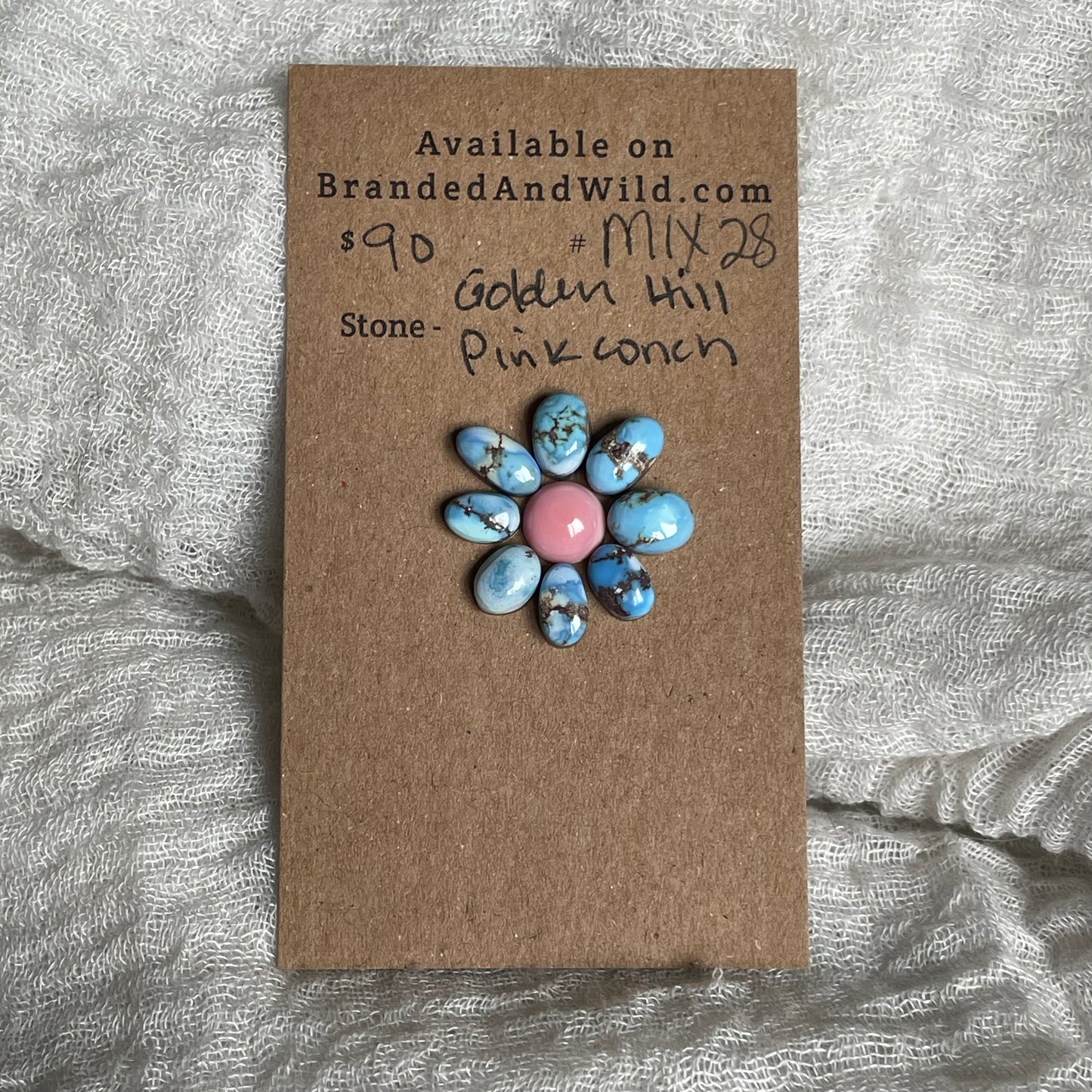 Golden Hill / Pink Conch Cabochon - MIX28
