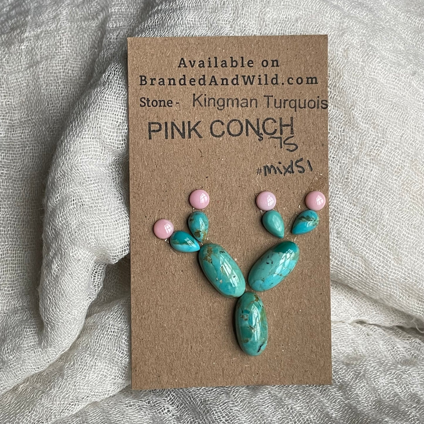Kingman / Pink Conch Cabochon - Mix151 B915F5E4-AC30-4177-AE5B-A3A04E0658B9 Brandedandwild.com
