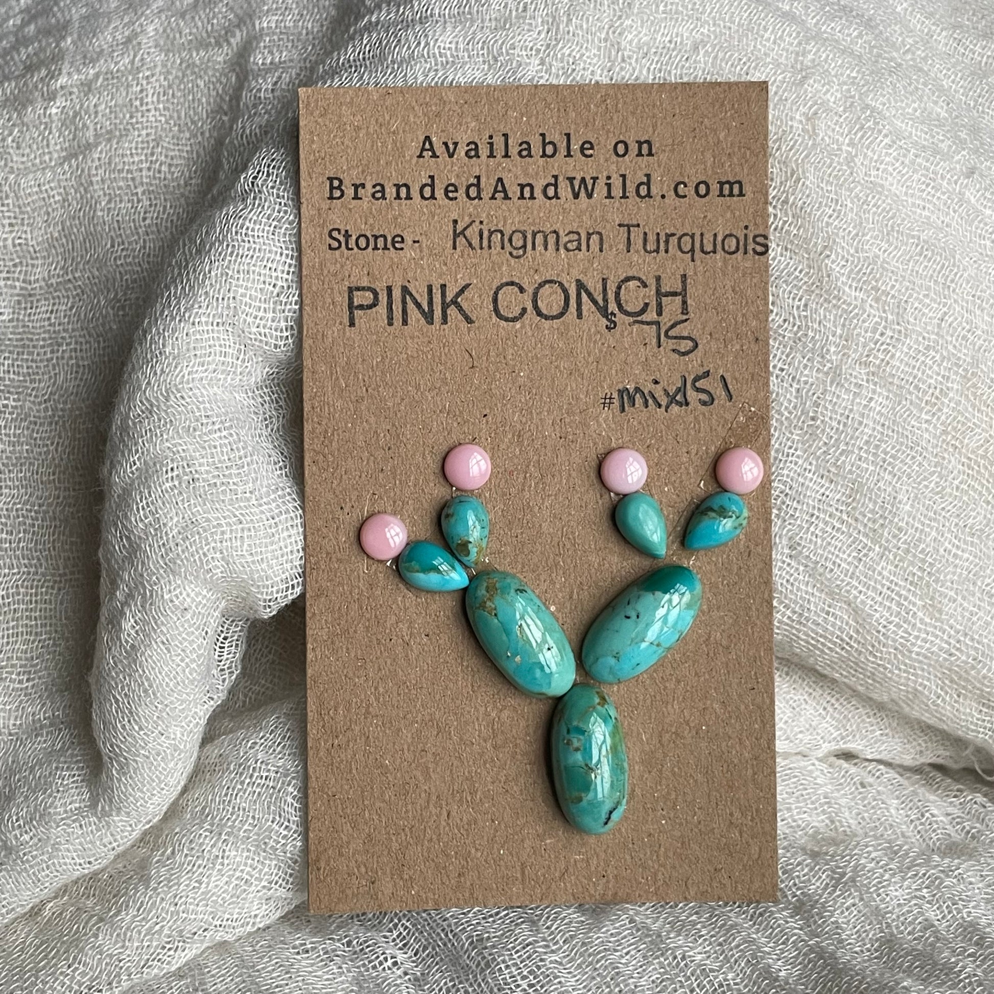 Kingman / Pink Conch Cabochon - Mix151 B915F5E4-AC30-4177-AE5B-A3A04E0658B9 Brandedandwild.com