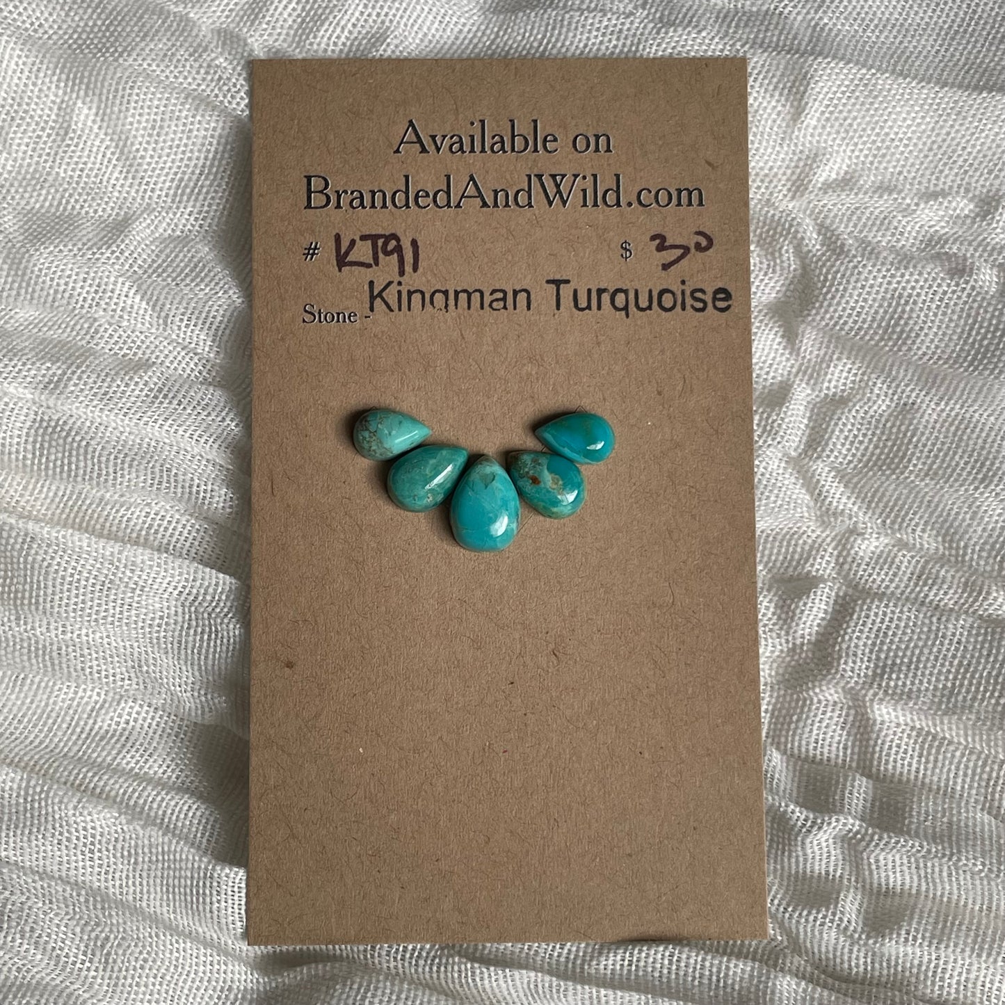 Kingman Turquoise Cabochon - KT91 B922DEC8-545F-4C12-893E-B56DAB0B5162 Brandedandwild.com