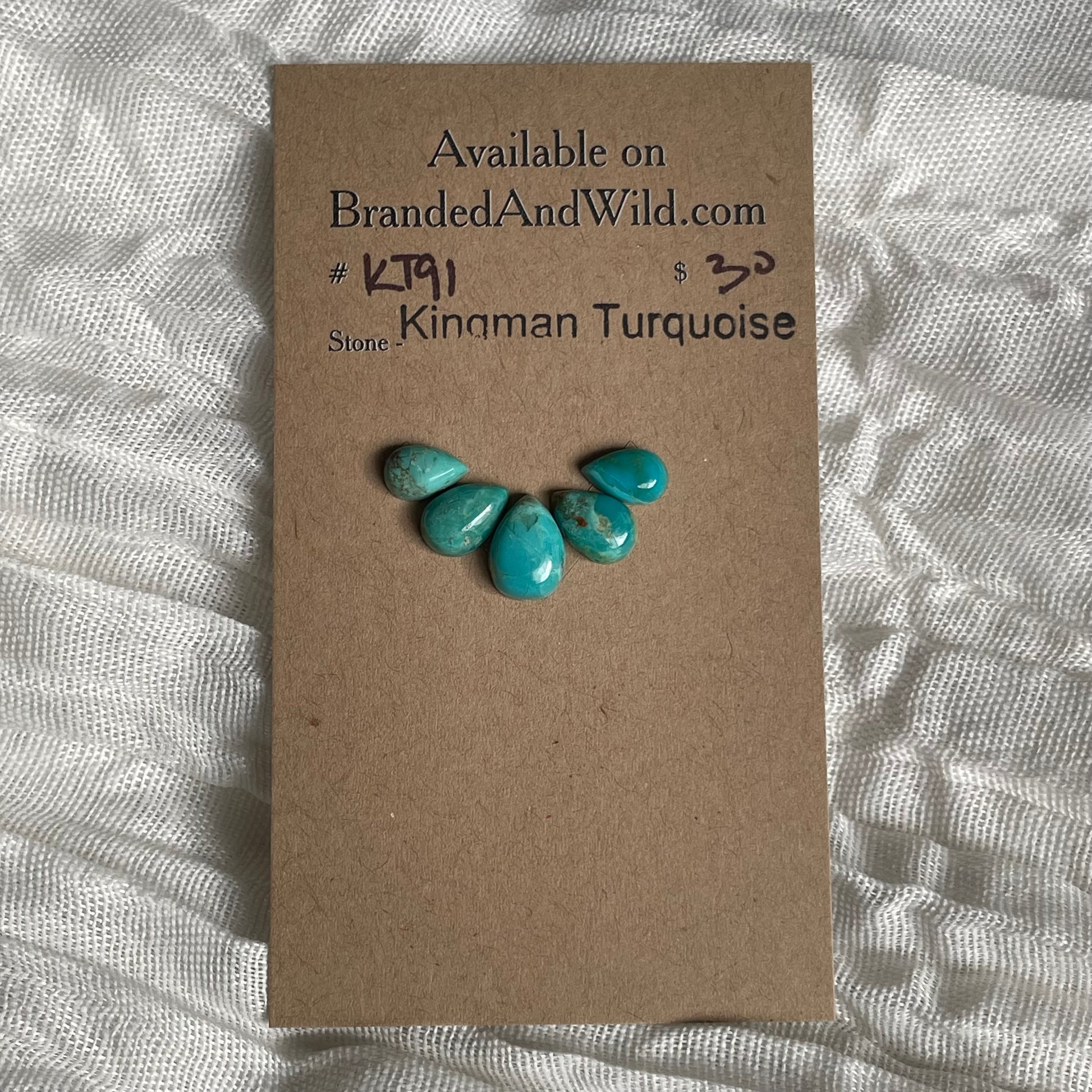 Kingman Turquoise Cabochon - KT91 B922DEC8-545F-4C12-893E-B56DAB0B5162 Brandedandwild.com