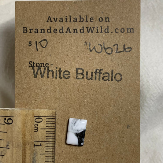 White Buffalo Cabochon - WB26 B94556F6-04EC-4B33-A1EA-60159B0273E4 Brandedandwild.com