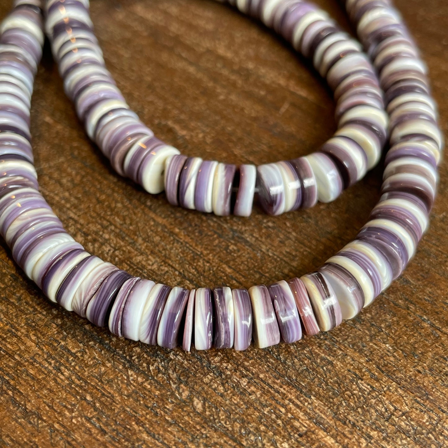 Natural Wampum Quahog Shell Flat Heishi 8mm 16" - WQB01￼ B955BF30-38B9-4276-8347-26902B1B4DEB Brandedandwild.com