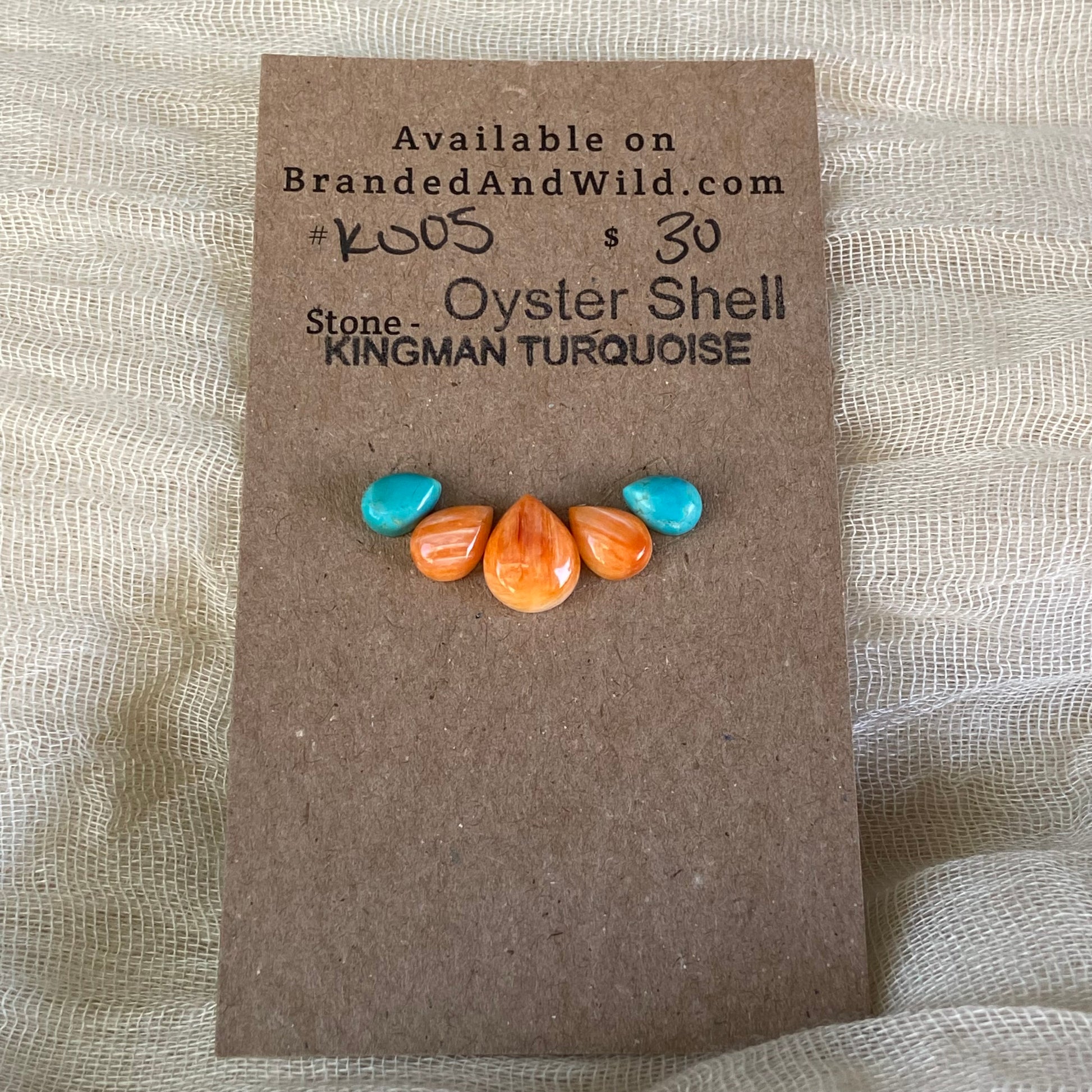 Oystershell / Kingman Turquoise Cabochon - K005 B972E35B-2F84-4A01-899F-288F6663981D Brandedandwild.com