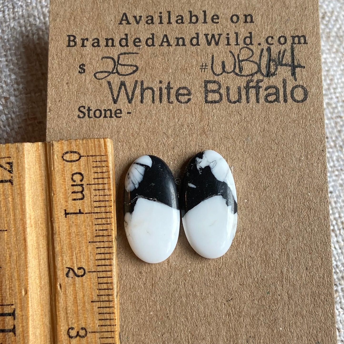 White Buffalo Cabochon - WB14 B99E5D30-E07E-45C1-8D1D-9D0CFDD31AC7 Brandedandwild.com