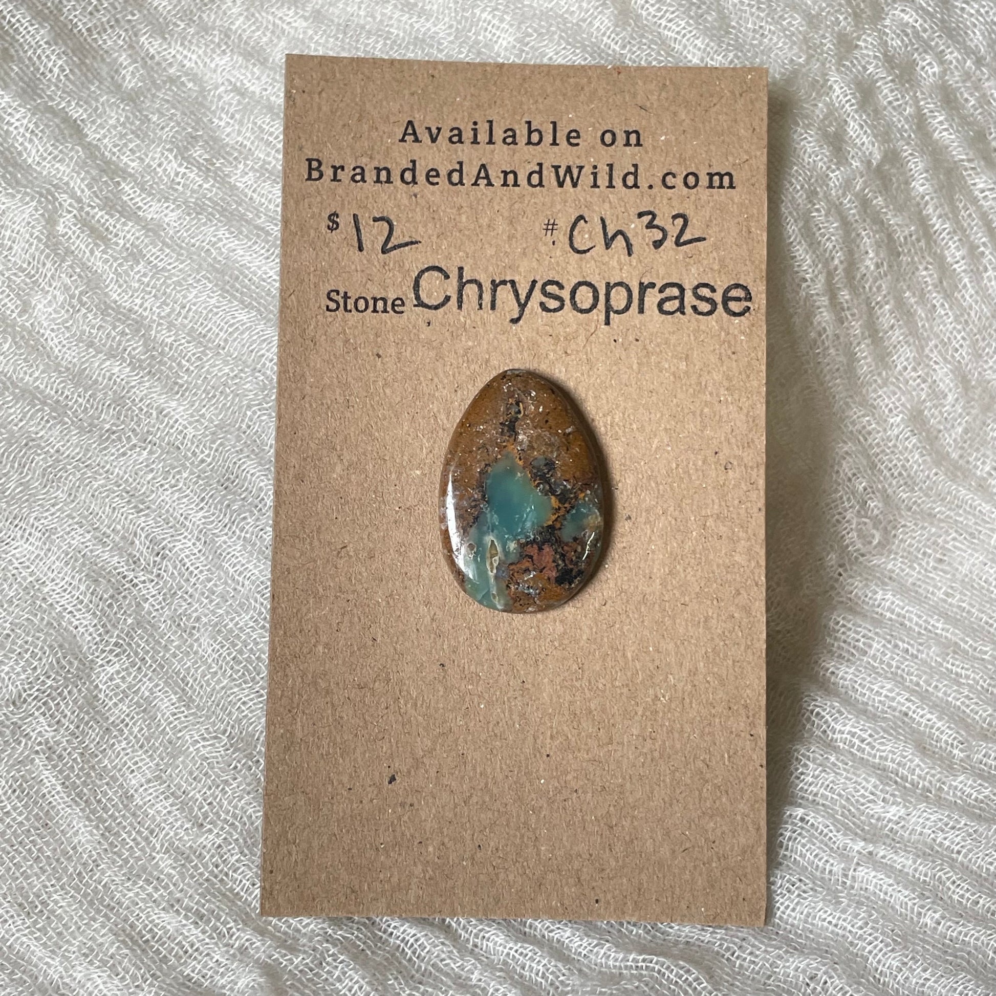 Chrysoprase Cabochon - Ch32 B9AB78A7-8851-4299-B08C-7DC95A27EBA2 Brandedandwild.com