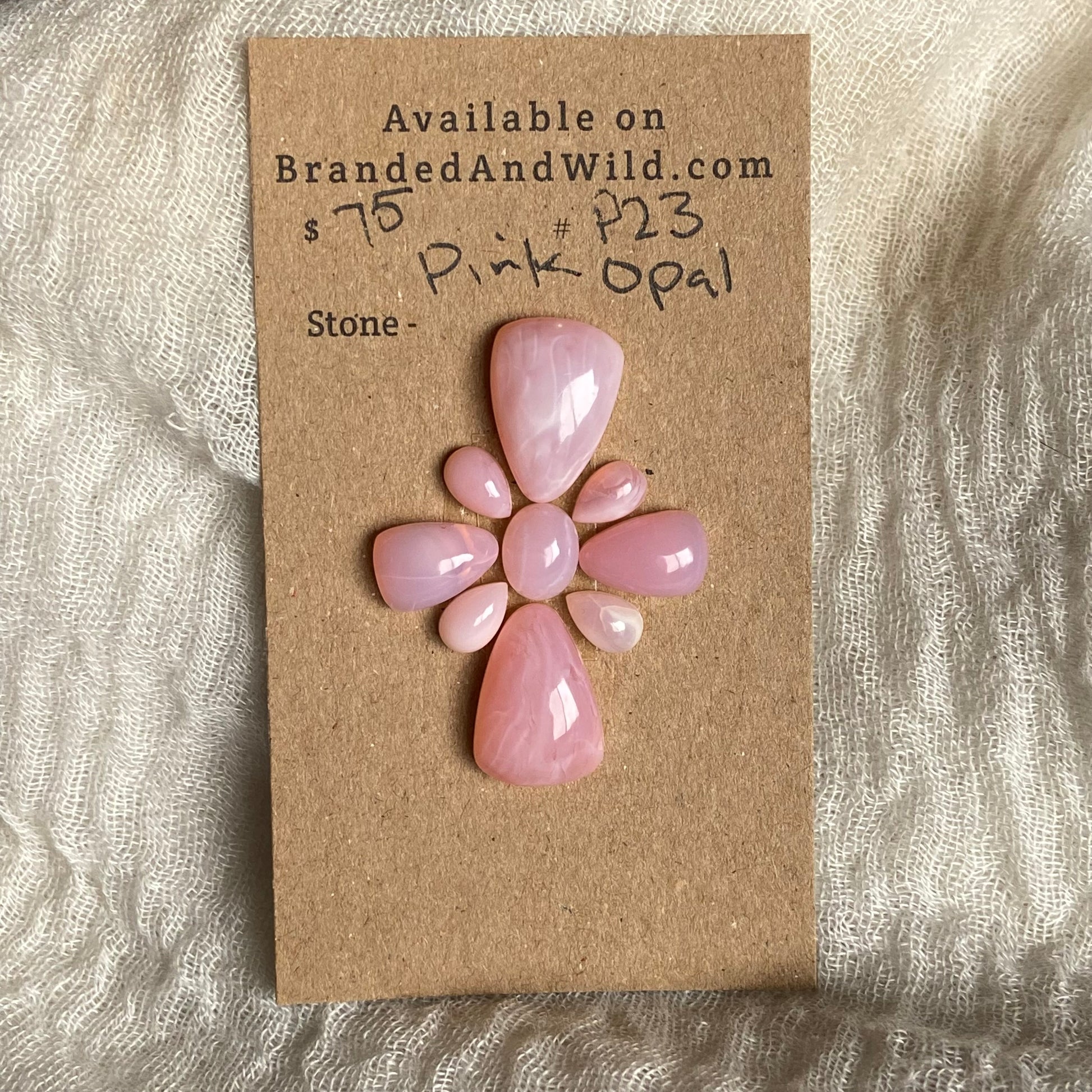 Pink Opal Cabochon - P23 B9B3EA4B-F256-49A6-8070-1D18D4E0898E Brandedandwild.com