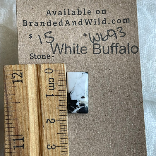 White Buffalo Cabochon - WB93 B9BF85E3-91E6-4423-AED1-9BF0F39A51EF Brandedandwild.com
