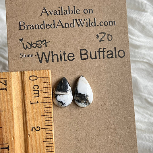 White Buffalo Cabochon - WB57 BA0DBA95-1544-4931-A447-465A6DFD6071 Brandedandwild.com