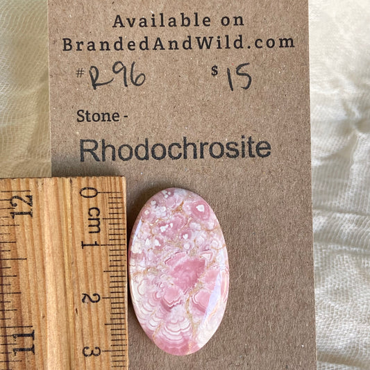 Rhodochrosite Cabochon - R96 BA11F539-4324-4F59-BDED-21F39C436617 Brandedandwild.com
