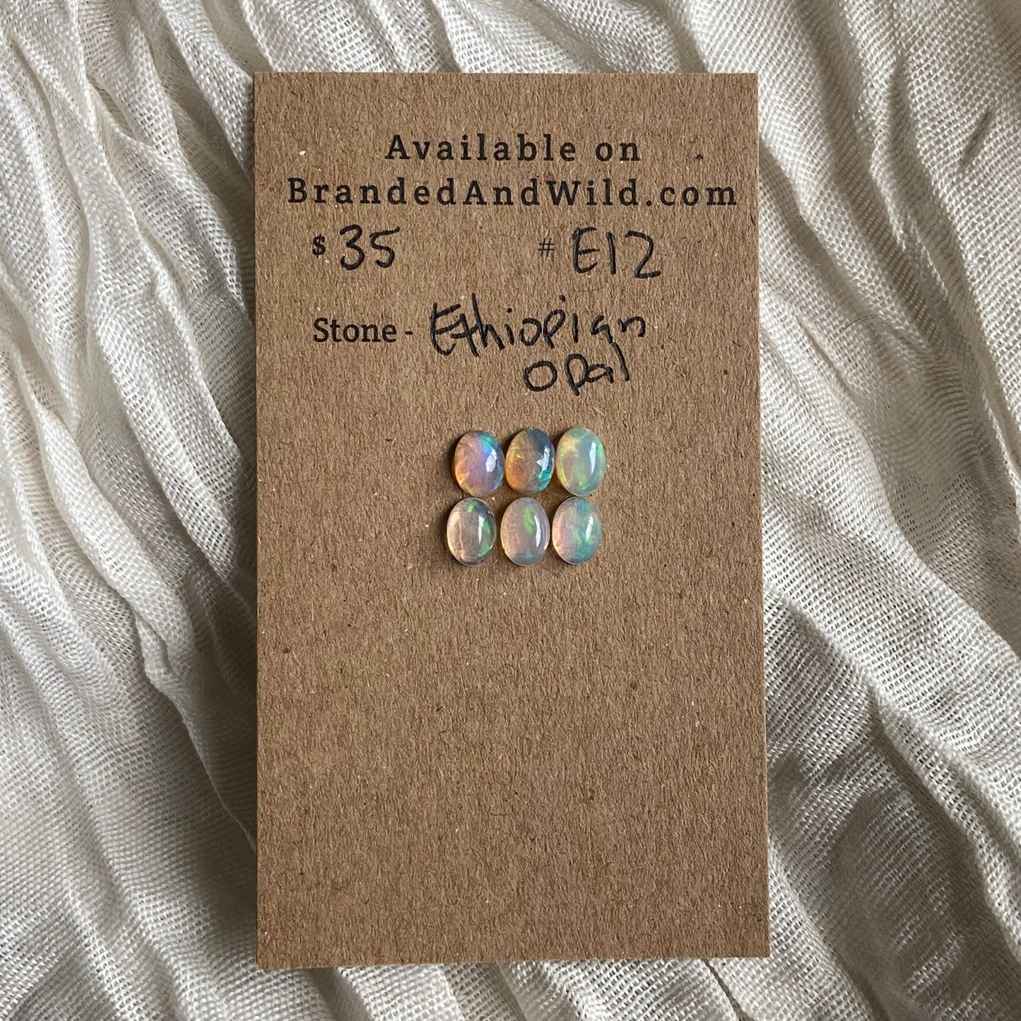Ethiopian Opal Cabochon - E12 BA1FB708-C9DF-4309-A2A6-39DB1094F4EB Brandedandwild.com