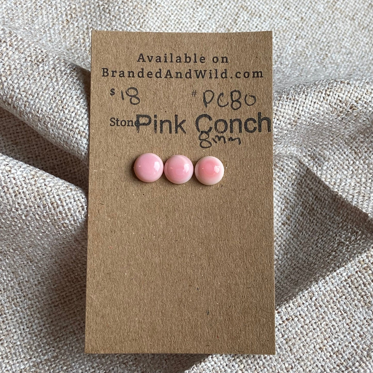 Pink Conch Cabochon - PC80 BA21302D-7448-4402-BAD2-4B1F9AB1CBF5 Brandedandwild.com