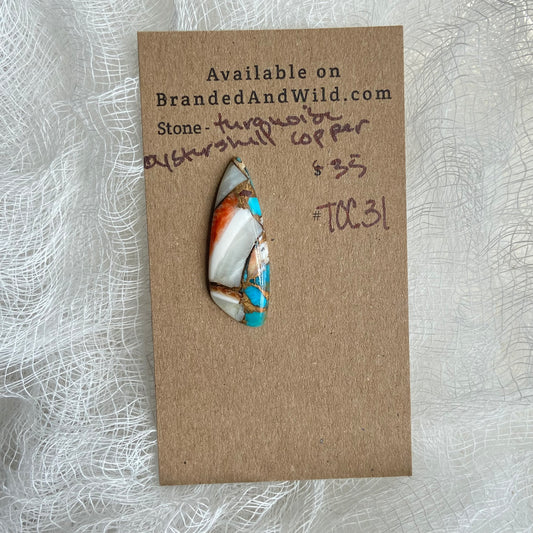 Turquoise, Oystershell, Copper Cabochon - TOC31