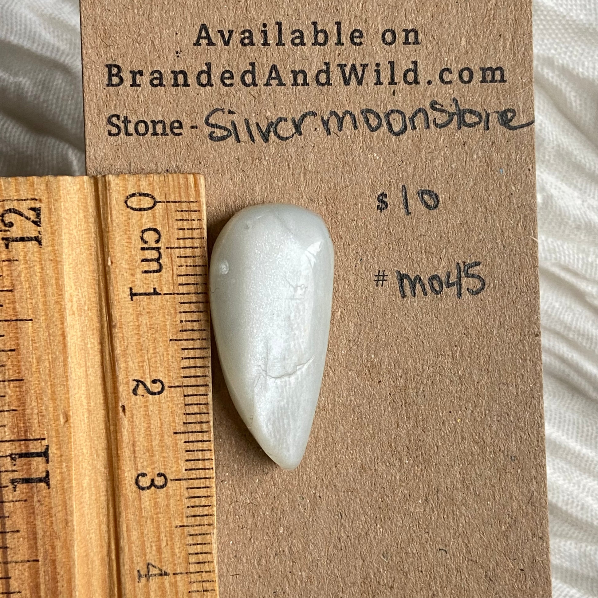 Silver Moonstone Cabochon - M045 BA329E7F-4C65-456F-B2BD-B92E27577B2D Brandedandwild.com
