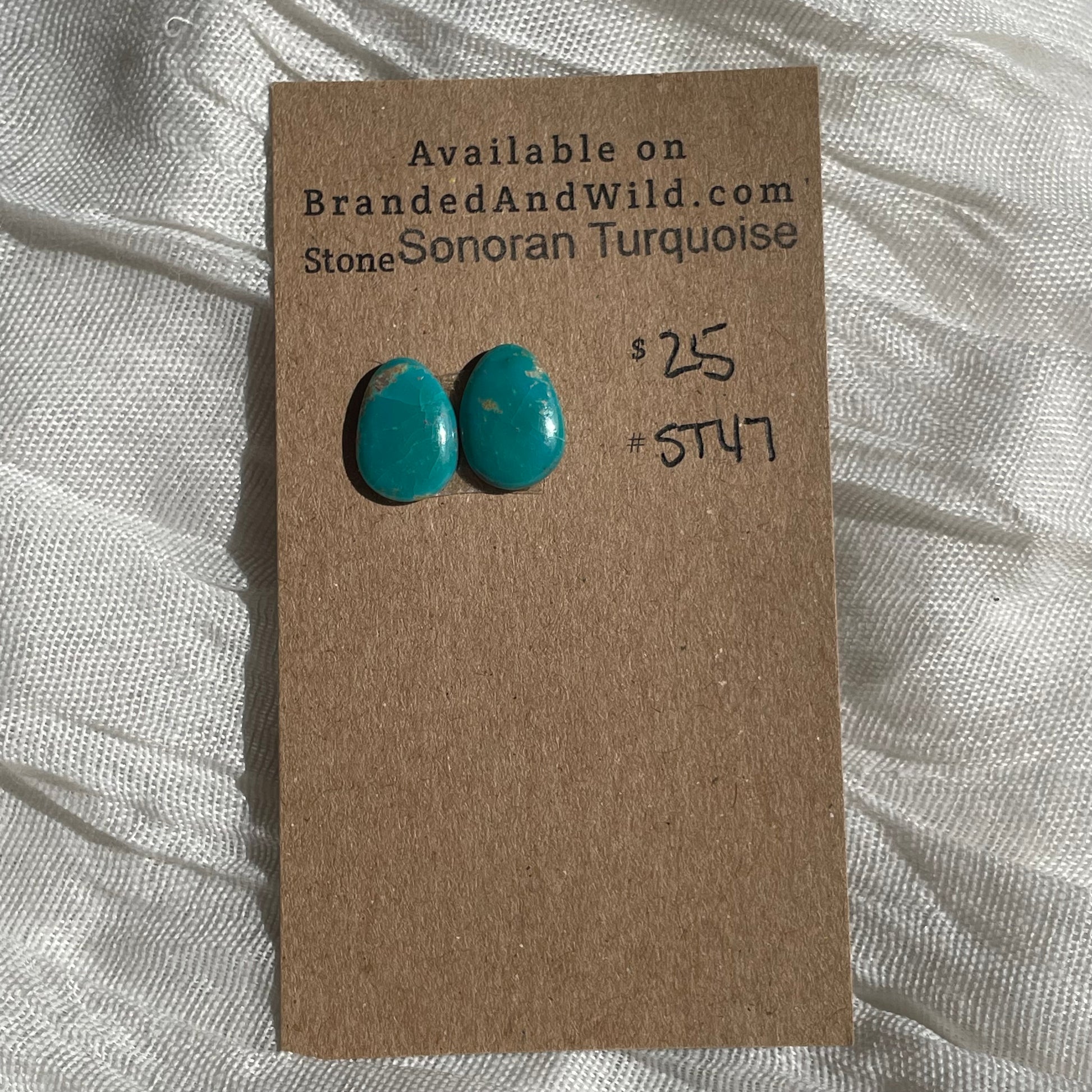 Sonoran Turquoise Cabochon - ST47 BAAF2C1A-4FBF-47FF-86BE-D72F10EC2D70 Brandedandwild.com