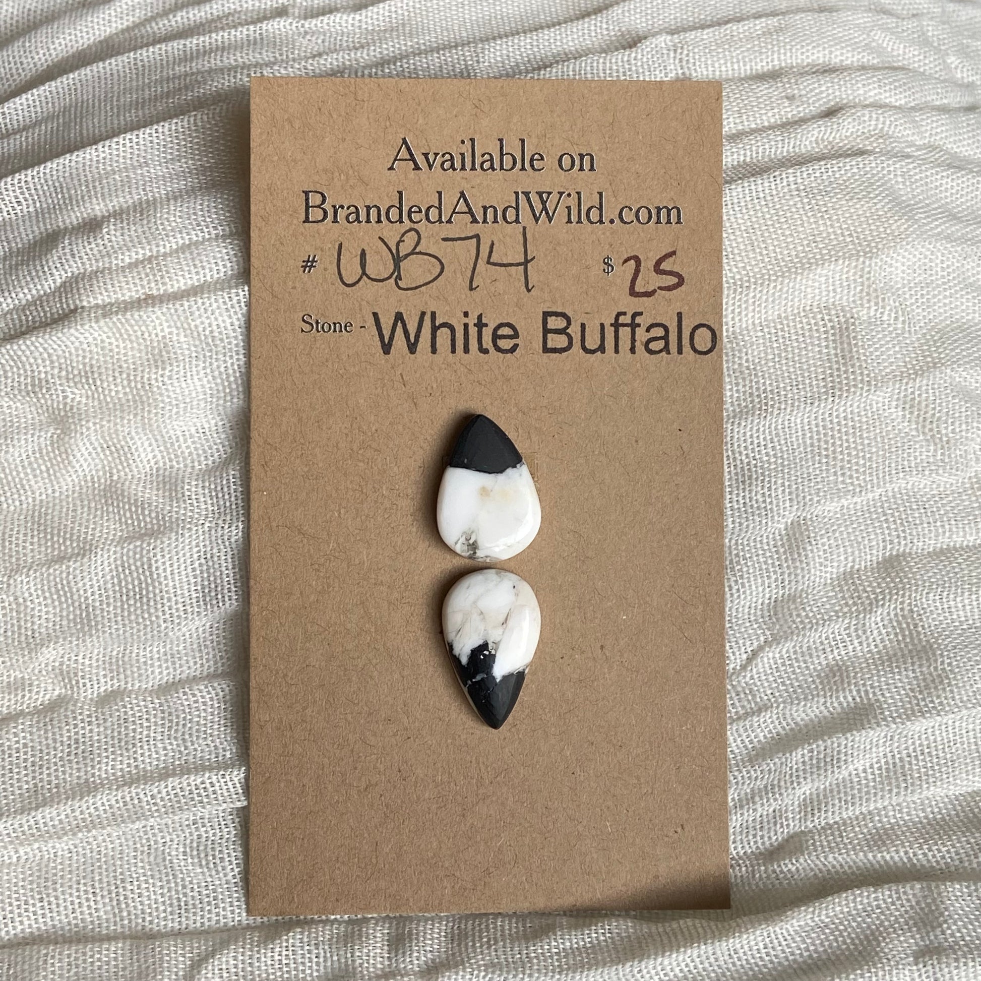 White Buffalo Cabochon - WB74 BAC678C6-2BC1-4F45-8266-1FEC4D94689B Brandedandwild.com