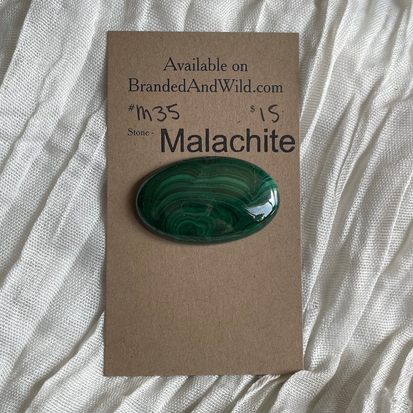 Malachite Cabochon - M35 BAC6DEF9-590F-4A28-90E8-98AA406410ED Brandedandwild.com