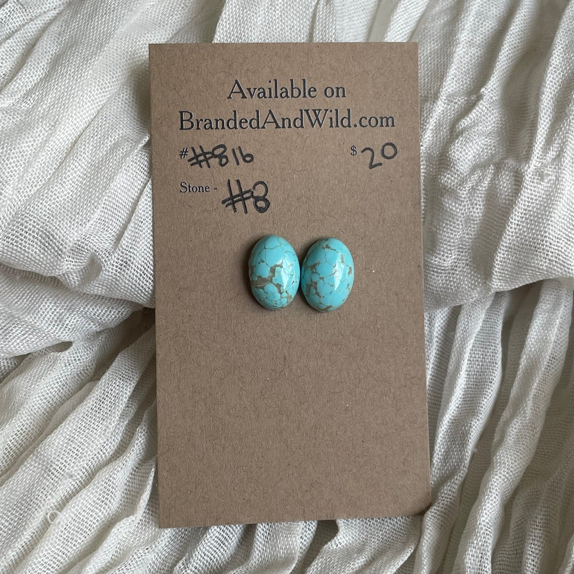 #8 Turquoise Cabochon - #816 BAF59837-83A2-4295-9A4D-FCAC111808D0 Brandedandwild.com