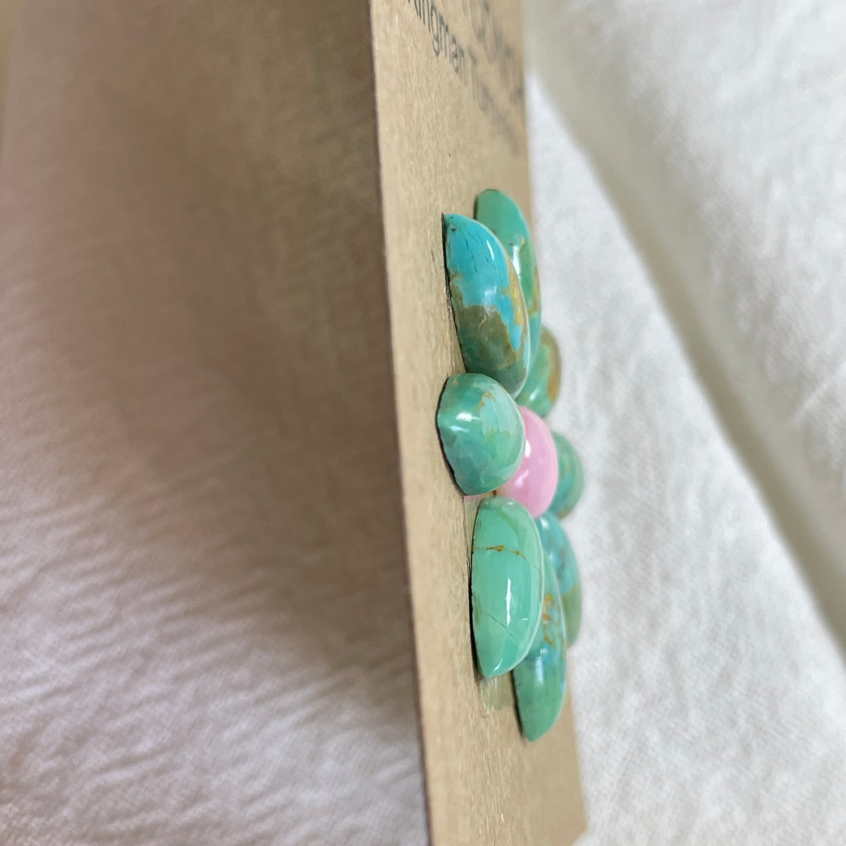 Pink Conch / Kingman Turquoise Cabochon - PK47