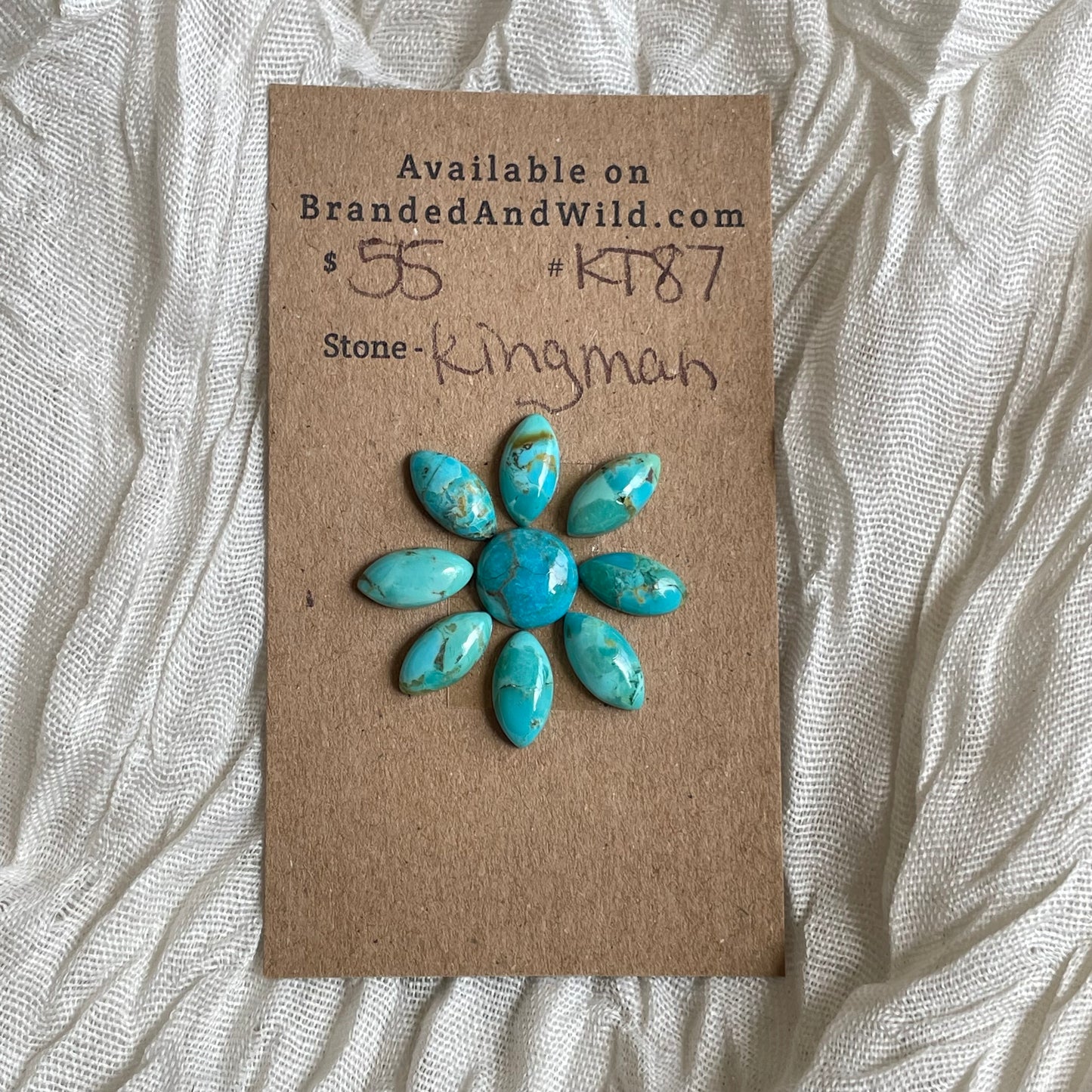 Kingman Turquoise Cabochon - KT87 BB6D0B02-006F-45CA-9760-B7950F93B67A Brandedandwild.com