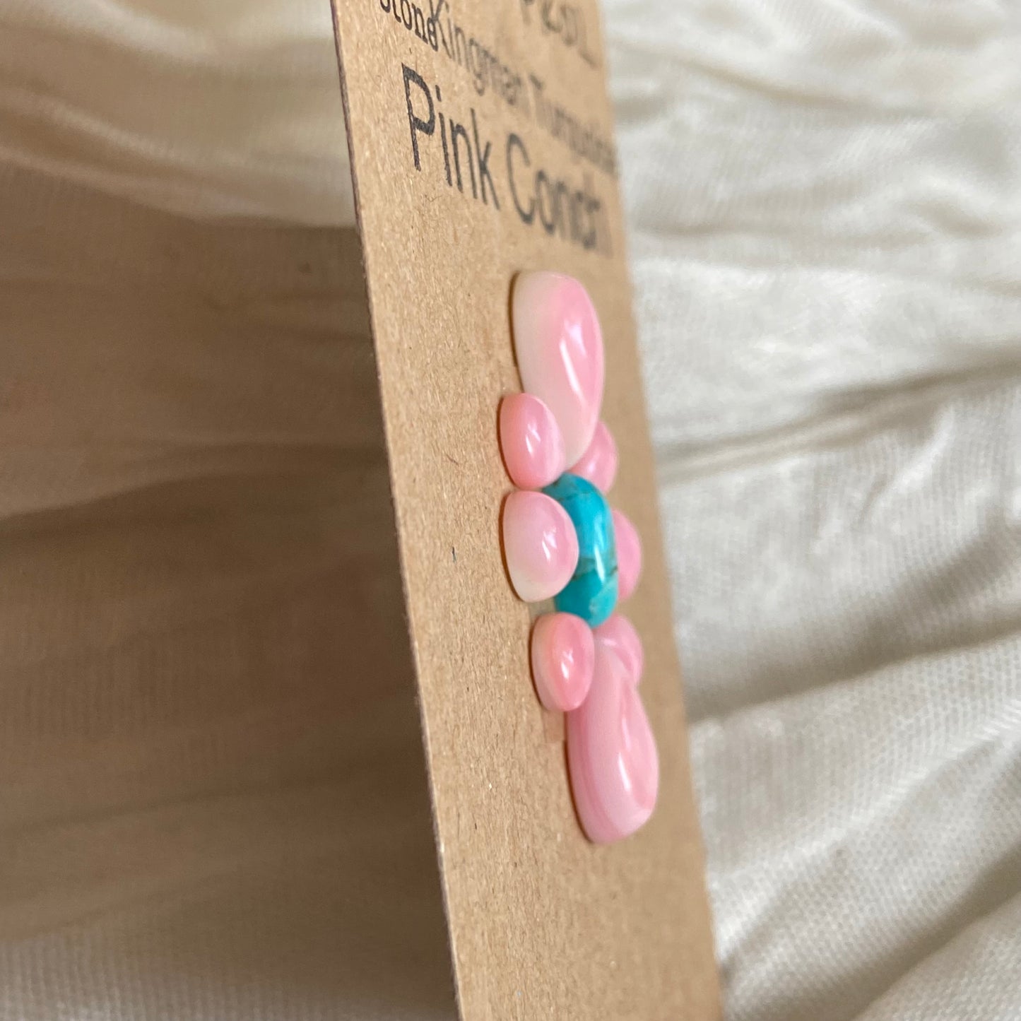 Pink Conch / Kingman Turquoise Cabochon - PK02 BB783526-CE69-4B19-B4FC-EFAF17A7894E Brandedandwild.com