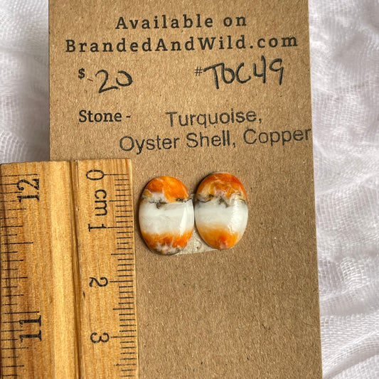 Turquoise, Oyster Shell, Copper Cabochon - TOC49 BB92AE5B-D72B-4F86-849C-A6AB26456DBB Brandedandwild.com