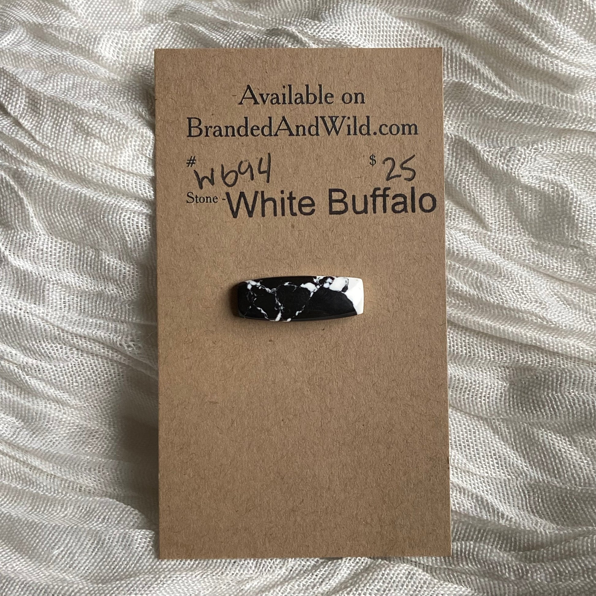 White Buffalo Cabochon - WB94 BB99BC49-08D6-44A4-9A2C-BB9CFECDEF59 Brandedandwild.com