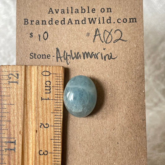 Aquamarine Cabochon AQ2 BBBD727F-1FF5-4E8F-A4B8-94A52F6A198B Brandedandwild.com