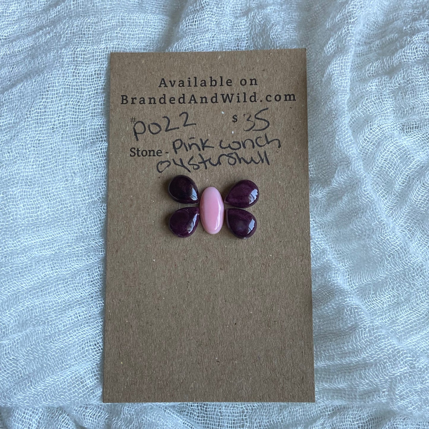 Pink Conch / Oyster Shell Cabochon - P022