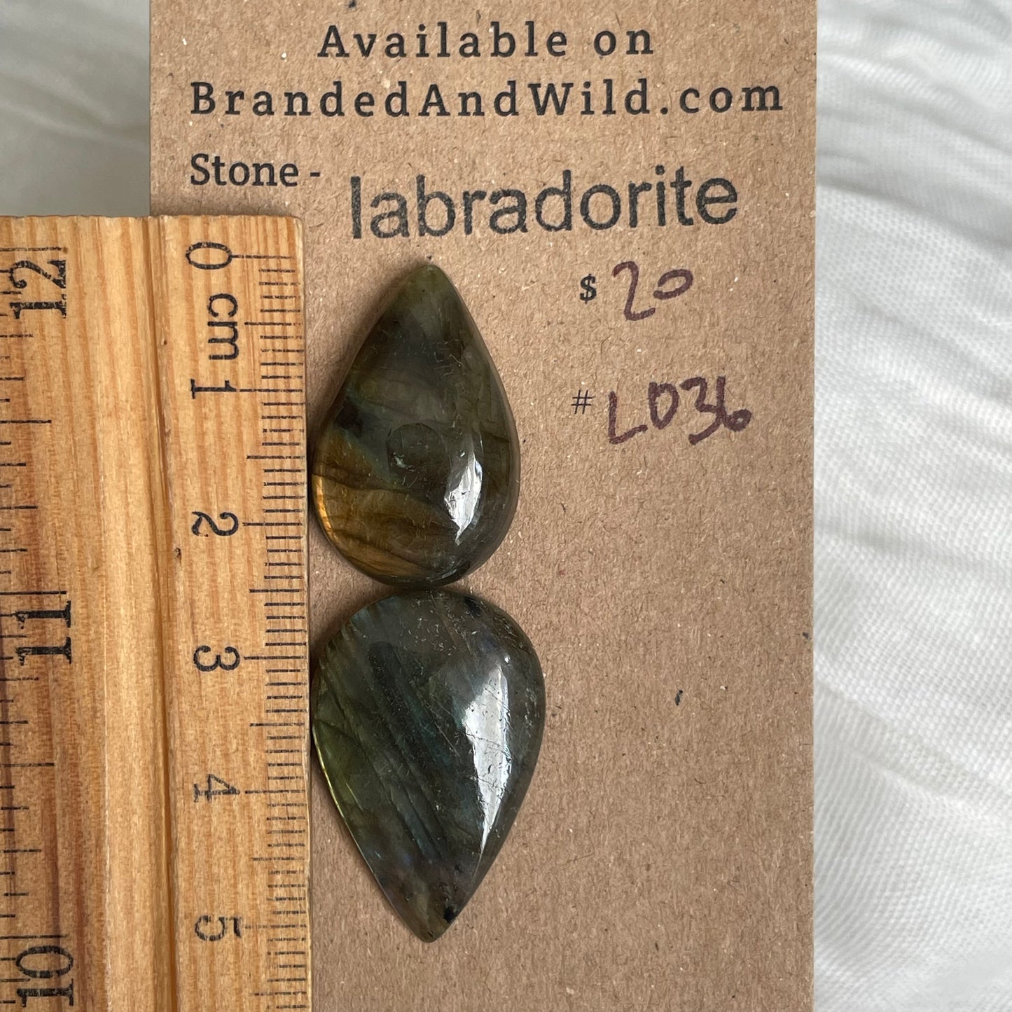 Labradorite Cabochon - L036 BC4916F4-55FE-4914-BA66-46A338D58BA1 Brandedandwild.com