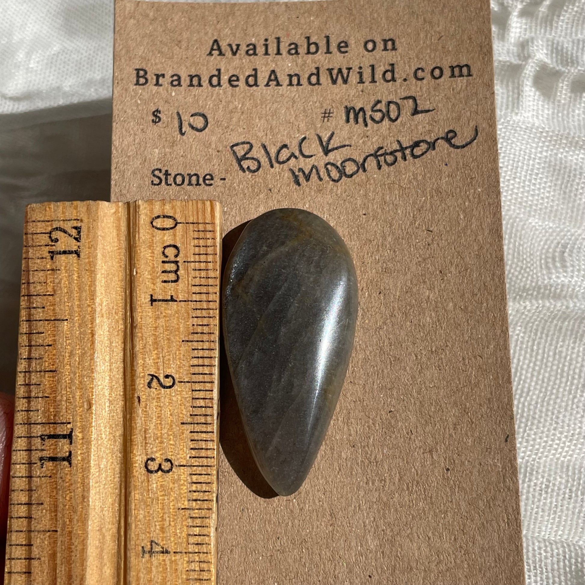 Black Moonstone Cabochon - MS18 BC5AA89A-9571-4115-8E82-725CDB040716 Brandedandwild.com