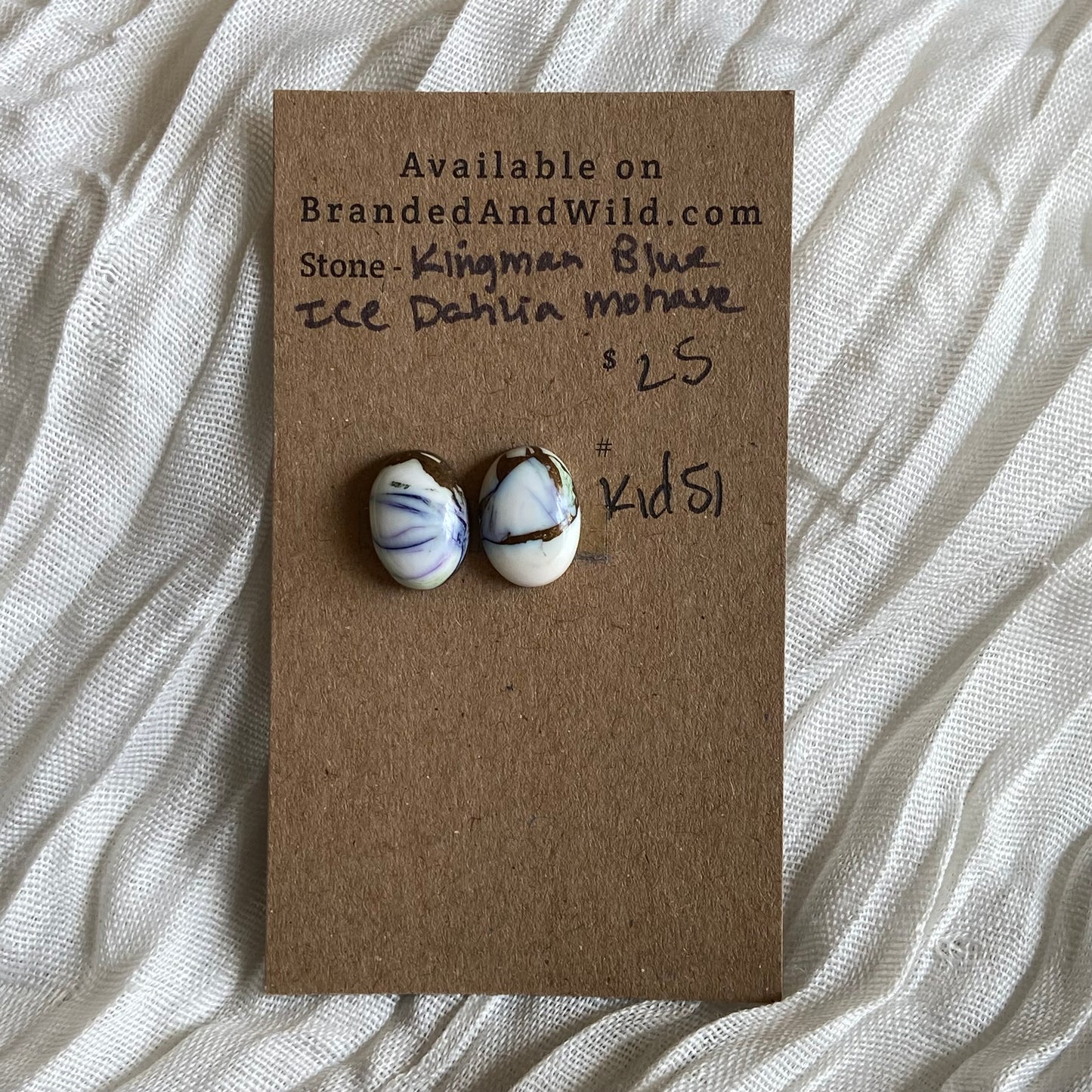 Ice Blue Dahlia Cabochon - KID51 BC6C8A44-0003-467F-B8D9-27963C4A6433 Brandedandwild.com