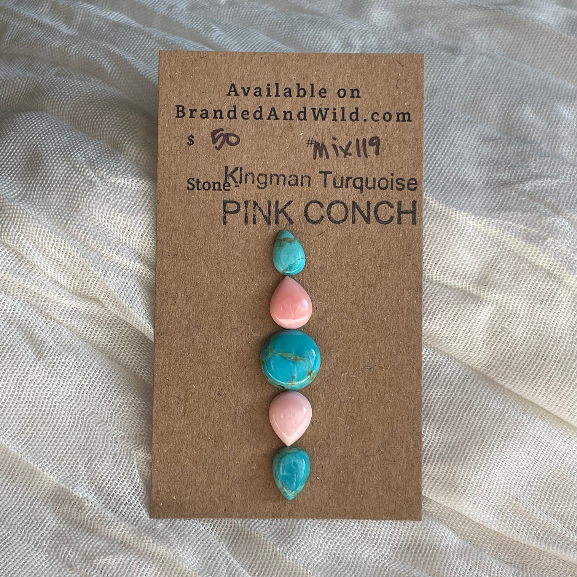 Kingman / Pink Conch Cabochon - MIX119 BC93152B-6EAD-4B60-AB7B-3FB245F7E3CC Brandedandwild.com