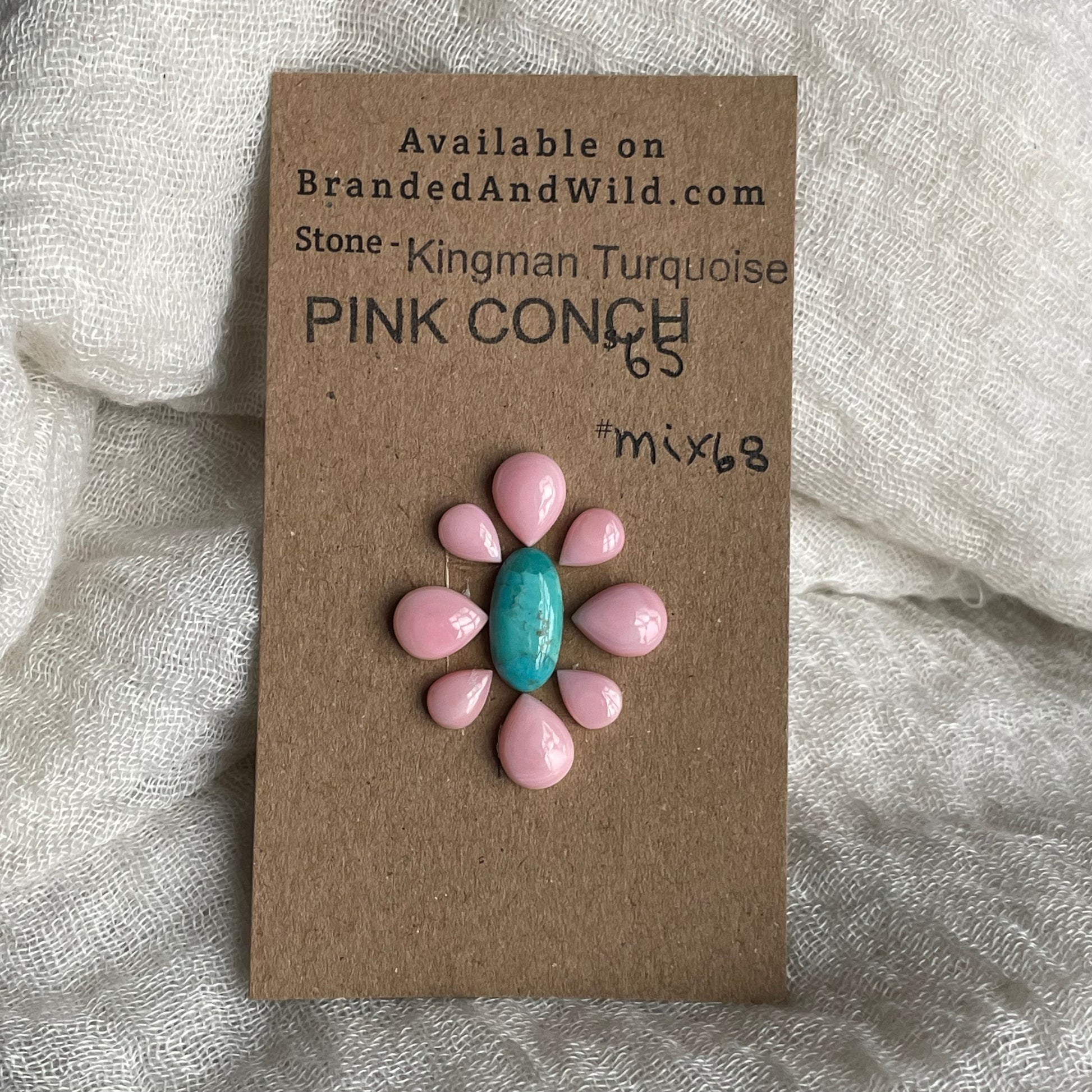 Kingman / Pink Conch Cabochon - Mix68 BCA7C5C5-C0D6-4B1F-8D8E-9BAC6A6E2636 Brandedandwild.com
