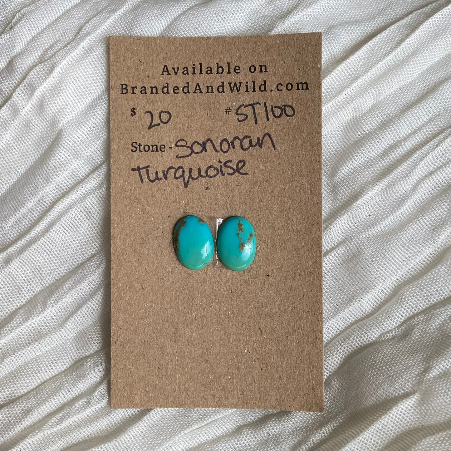 Sonoran Turquoise Cabochon - ST100 BCA7FF73-D28E-4716-8421-0A4C63356ABE Brandedandwild.com